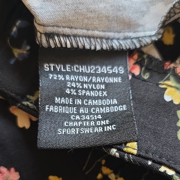 Jules & Leopold Black Floral Straight Leg Pants – Women’s Large - Picture 7 of 8